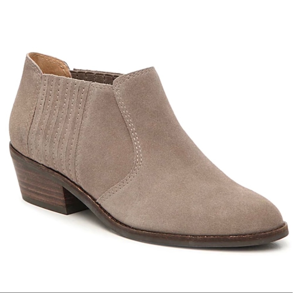 Lucky Brand, Folley Taupe Leather Ankle Bootie